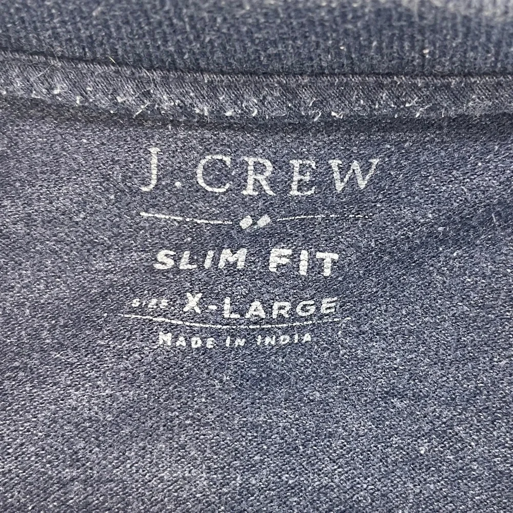 J Crew Mens X-Large Navy Blue Slim Fit Tipped Pique‎ Polo Shirt C3332